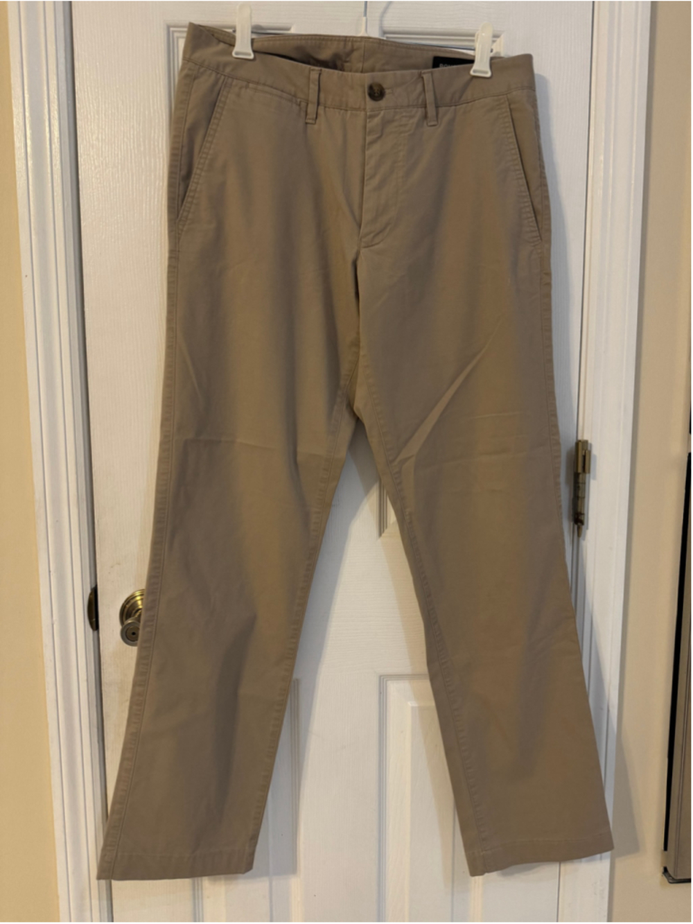 Men's Bonobos Chino Pants Waist 31 Beige with Pink Palm Print Lining